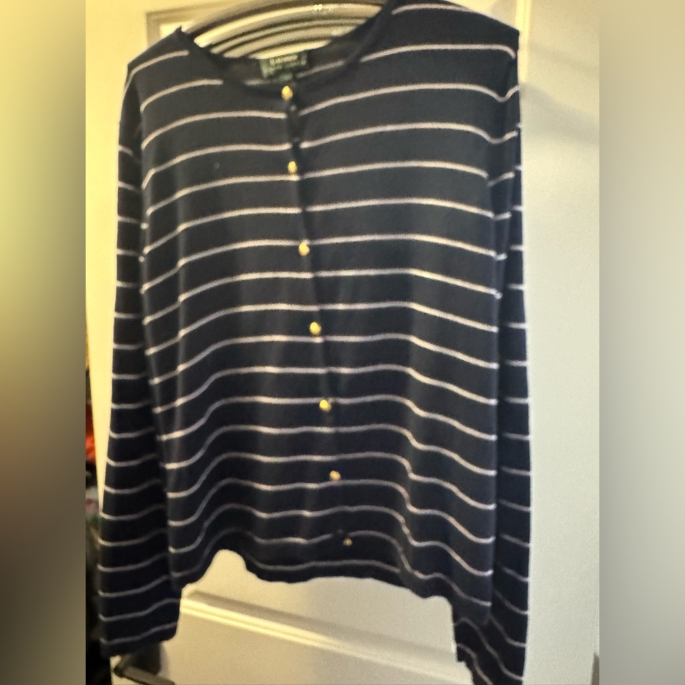 Ralph Lauren Navy Striped Button-Up cardigan